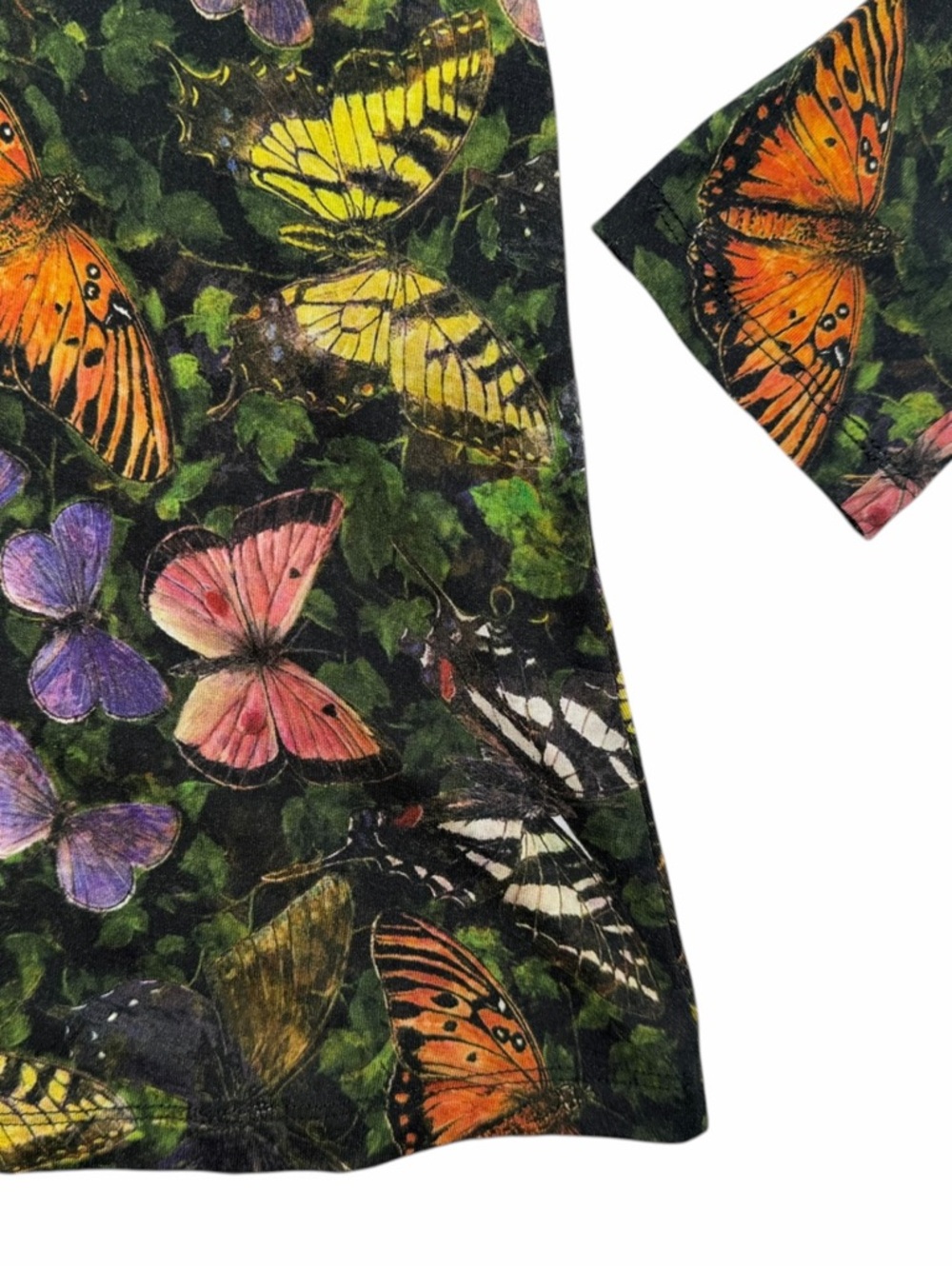 Johnny Was Women’s Janie Long Sleeve V-Neck Swing Tee Butterfly Print Size M - Picture 7 of 7